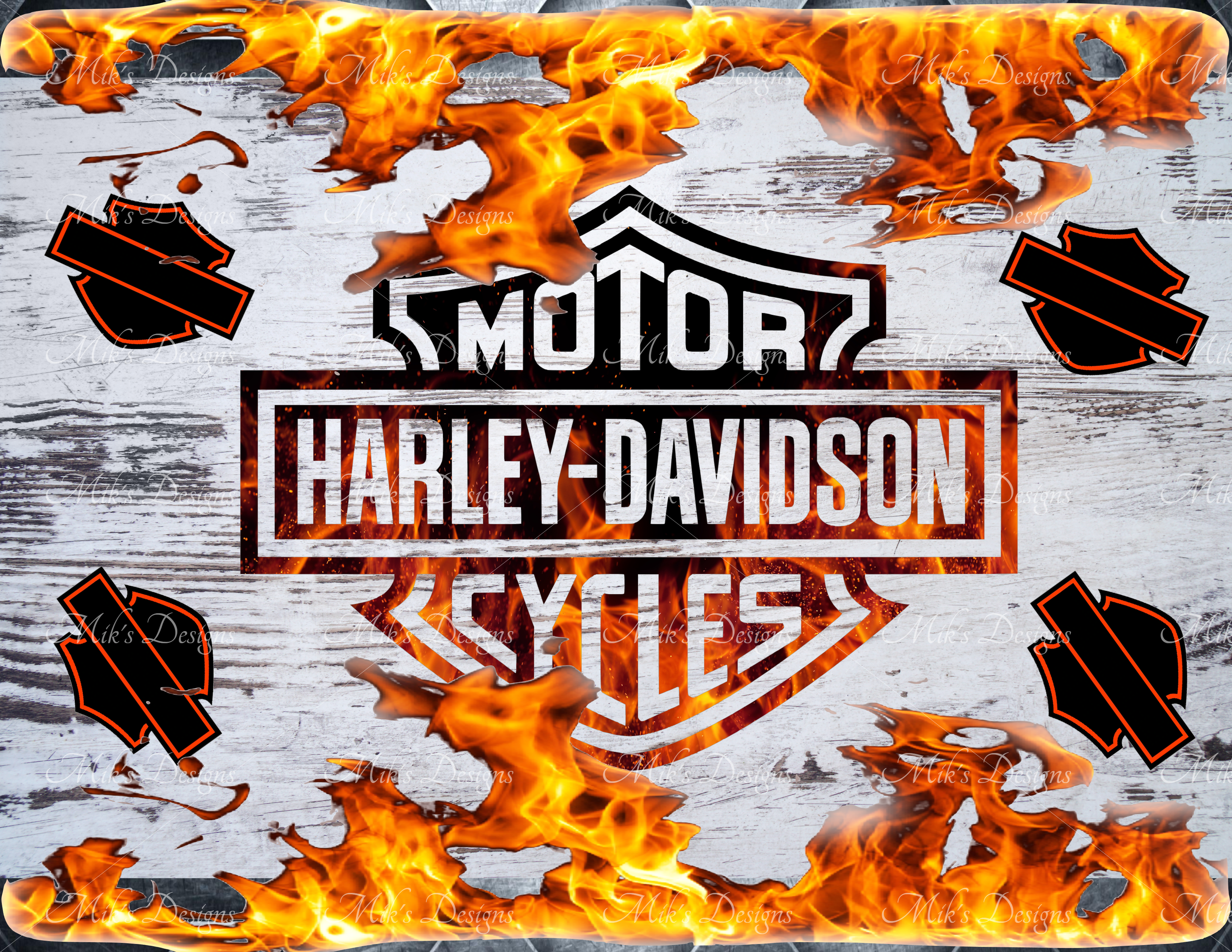 Harley Davidson Fire Tumbler Wrap