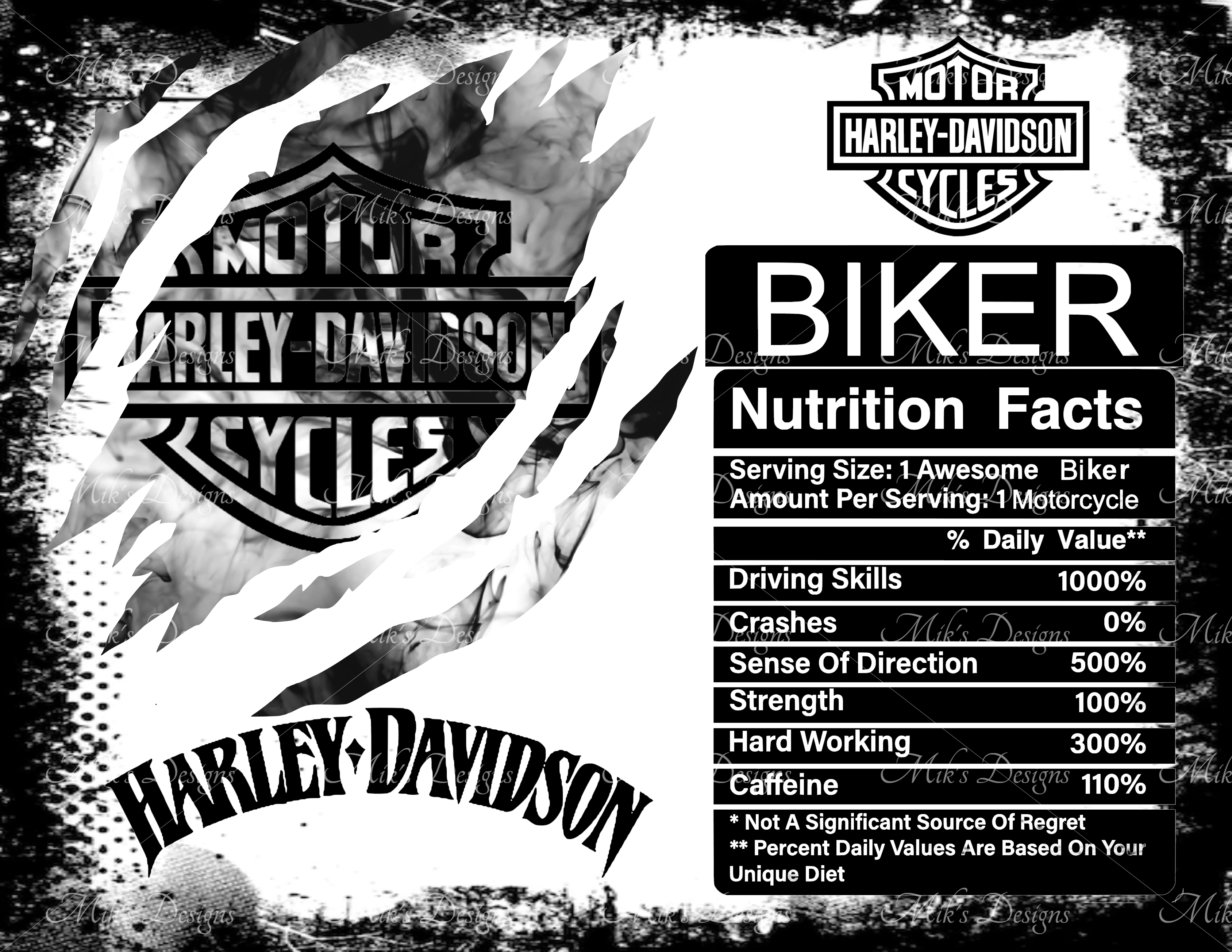 Harley Grunge Tumbler Wrap